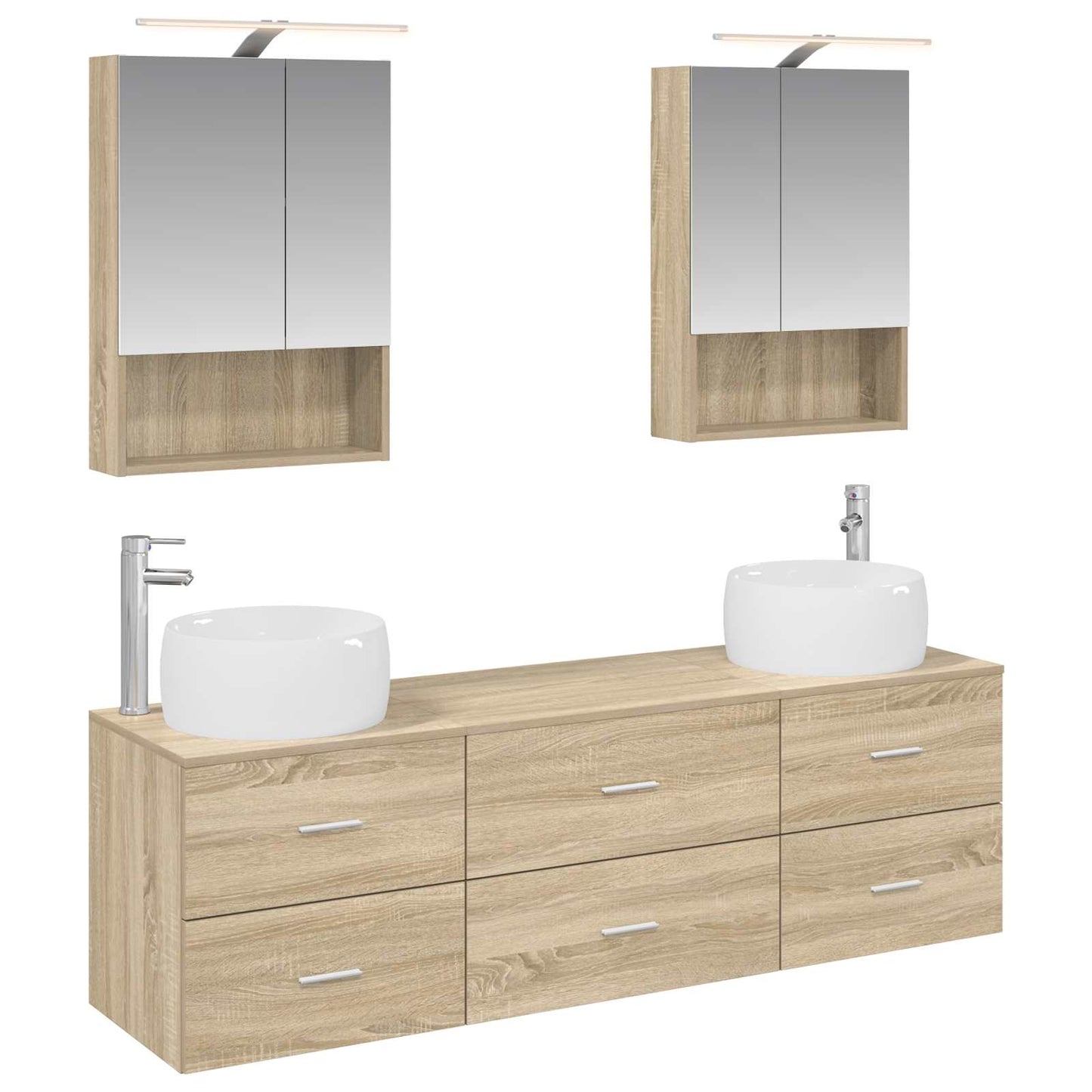 Bathroom Furniture Set 5 pcs Sonoma Oak