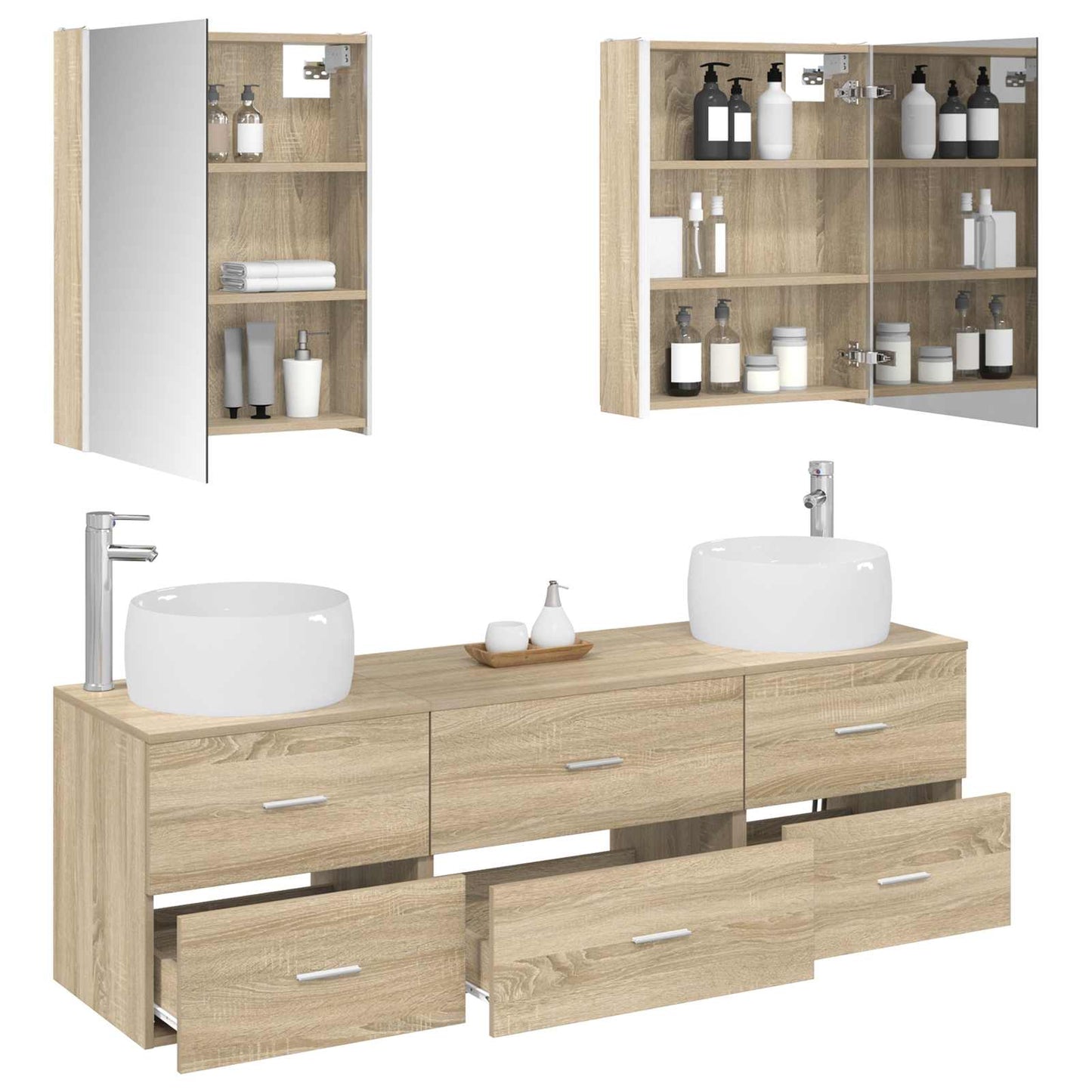 Bathroom Furniture Set 5 pcs Sonoma Oak