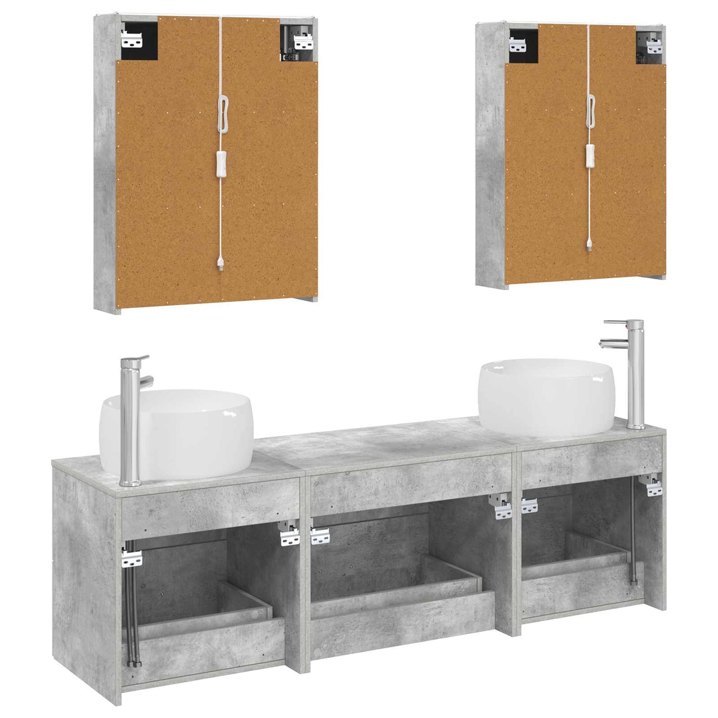 Bathroom Furniture Set 5 pcs Concrete Grey