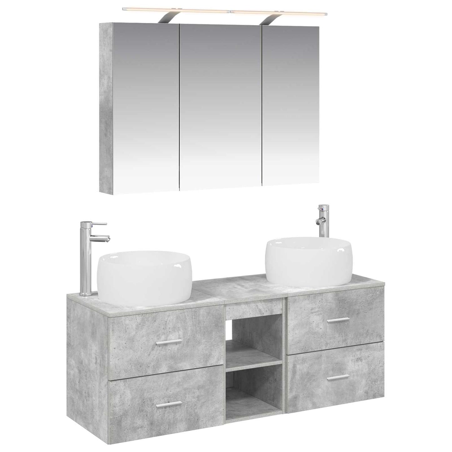 Bathroom Furniture Set 4 pcs Concrete Grey