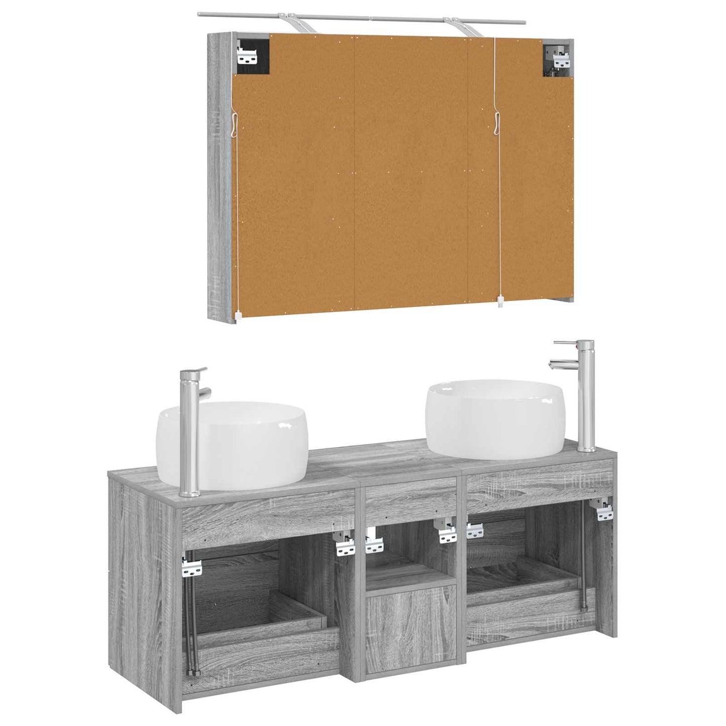 Bathroom Furniture Set 4 pcs Grey Sonoma