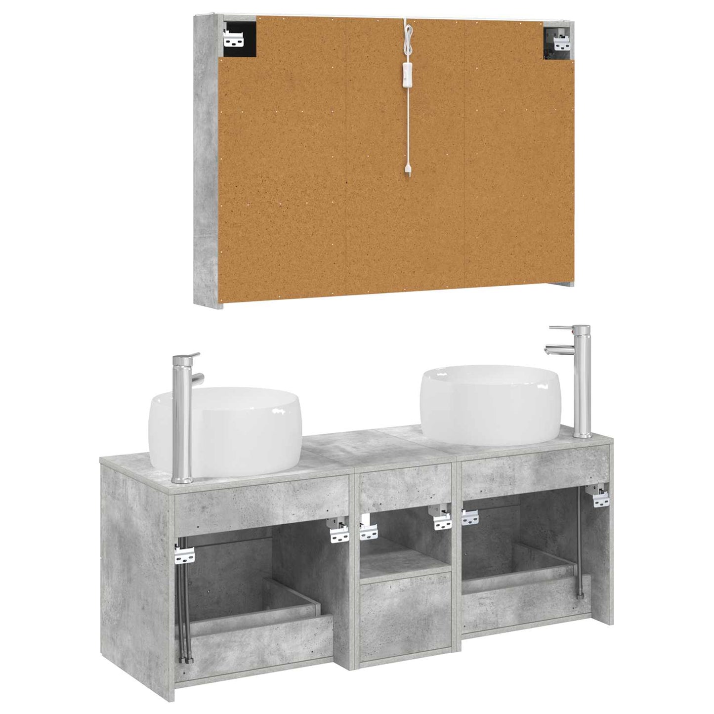Bathroom Furniture Set 4 pcs Concrete Grey
