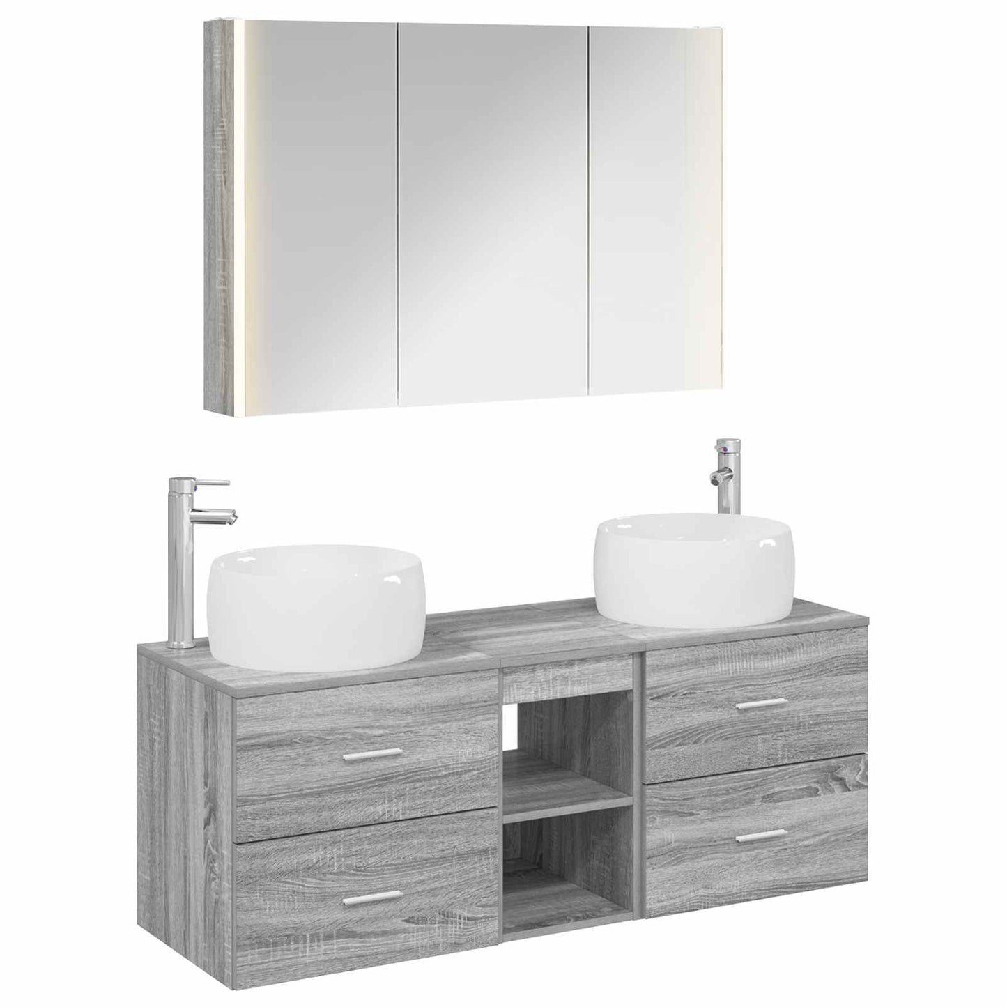 Bathroom Furniture Set 4 pcs Grey Sonoma