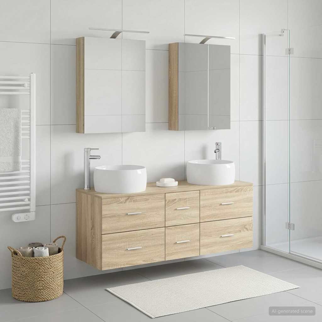 Bathroom Furniture Set 5 pcs Sonoma Oak
