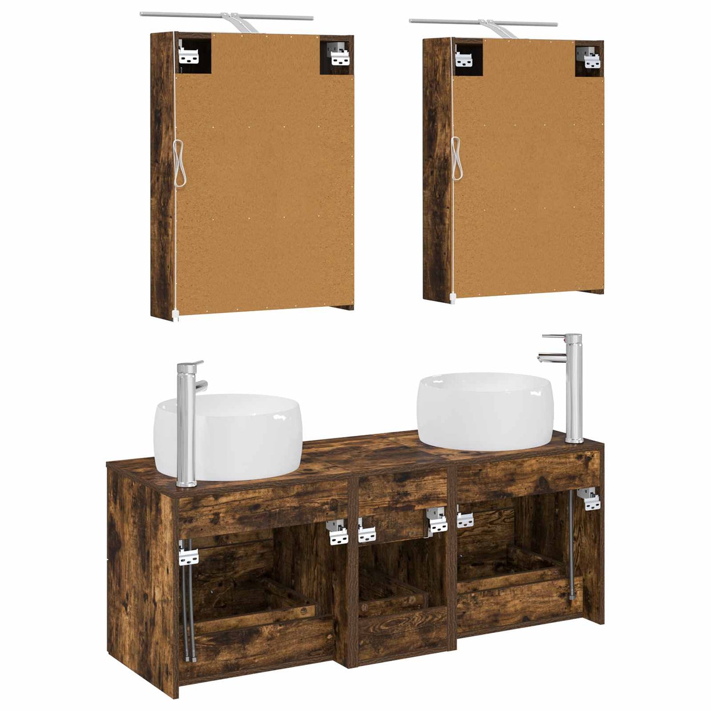 Bathroom Furniture Set 5 pcs Smoked Oak