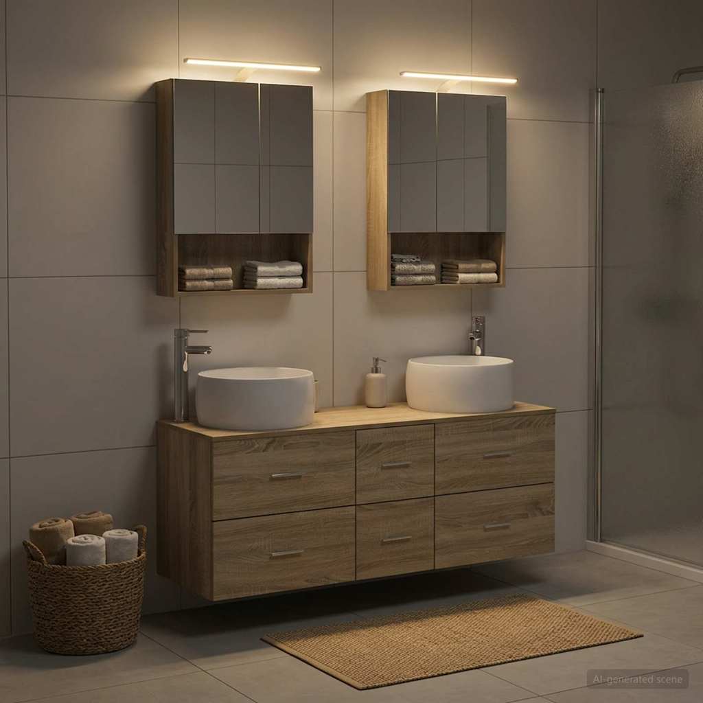Bathroom Furniture Set 5 pcs Sonoma Oak