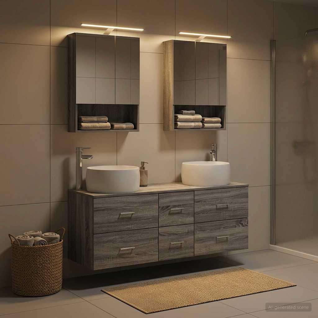 Bathroom Furniture Set 5 pcs Grey Sonoma