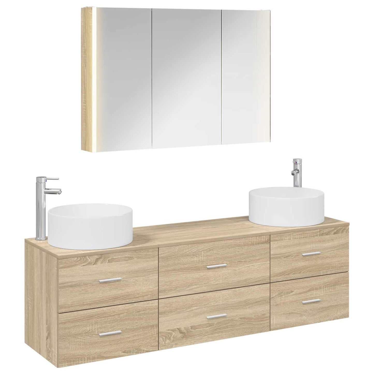 Bathroom Furniture Set 4 pcs Sonoma Oak