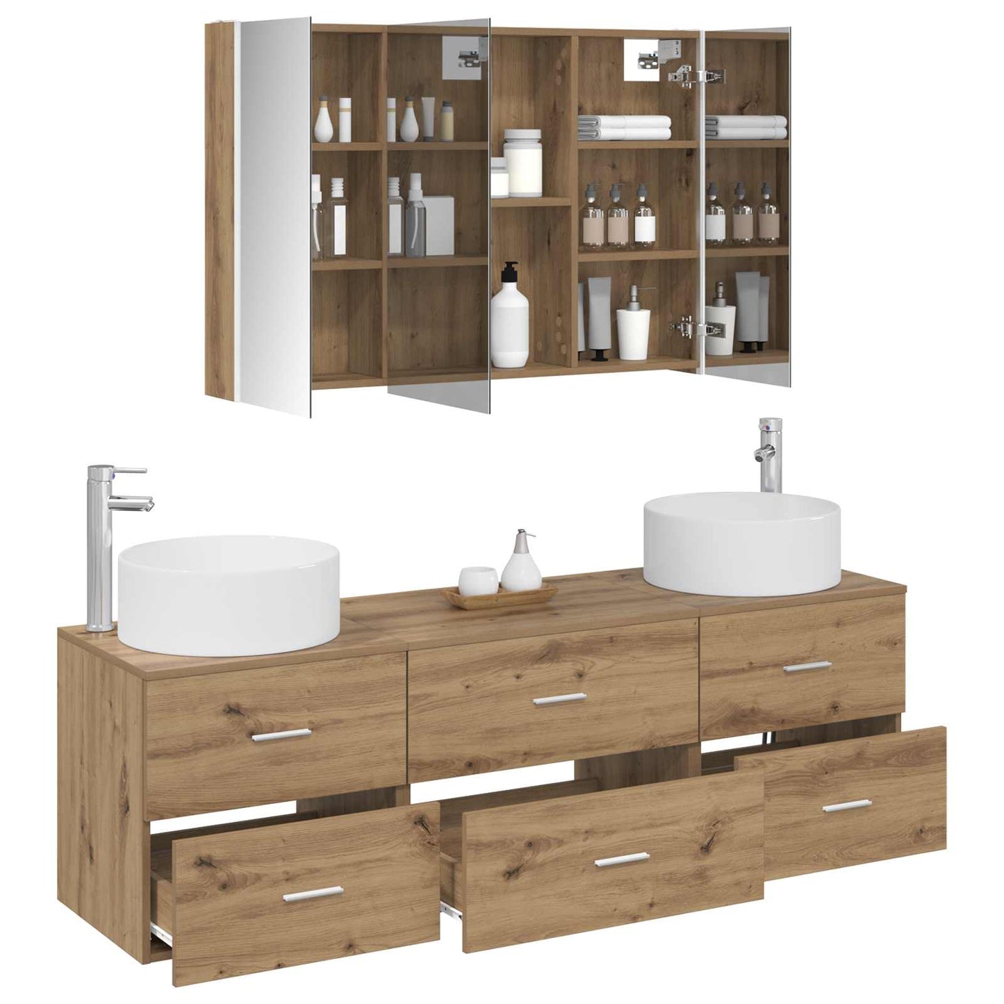 Bathroom Furniture Set 4 pcs Artisan Oak