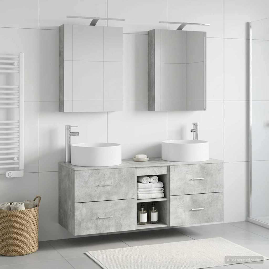 Bathroom Furniture Set 5 pcs Concrete Grey