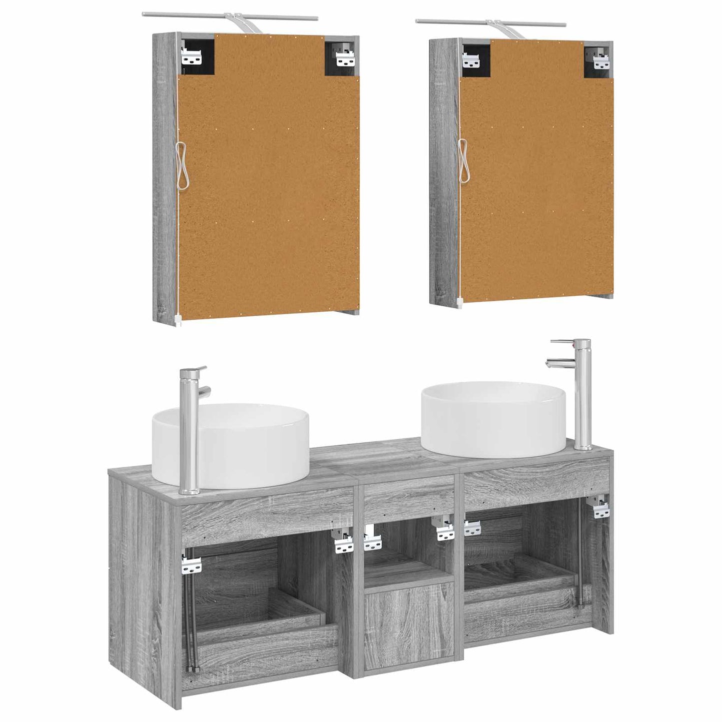 Bathroom Furniture Set 5 pcs Grey Sonoma