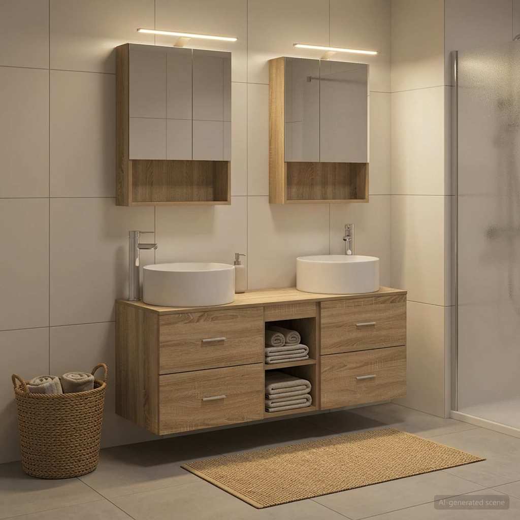 Bathroom Furniture Set 5 pcs Sonoma Oak