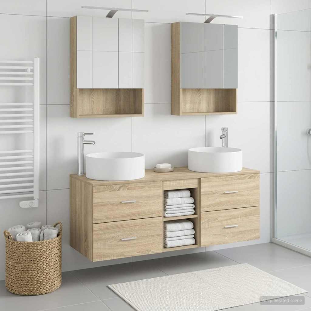 Bathroom Furniture Set 5 pcs Sonoma Oak
