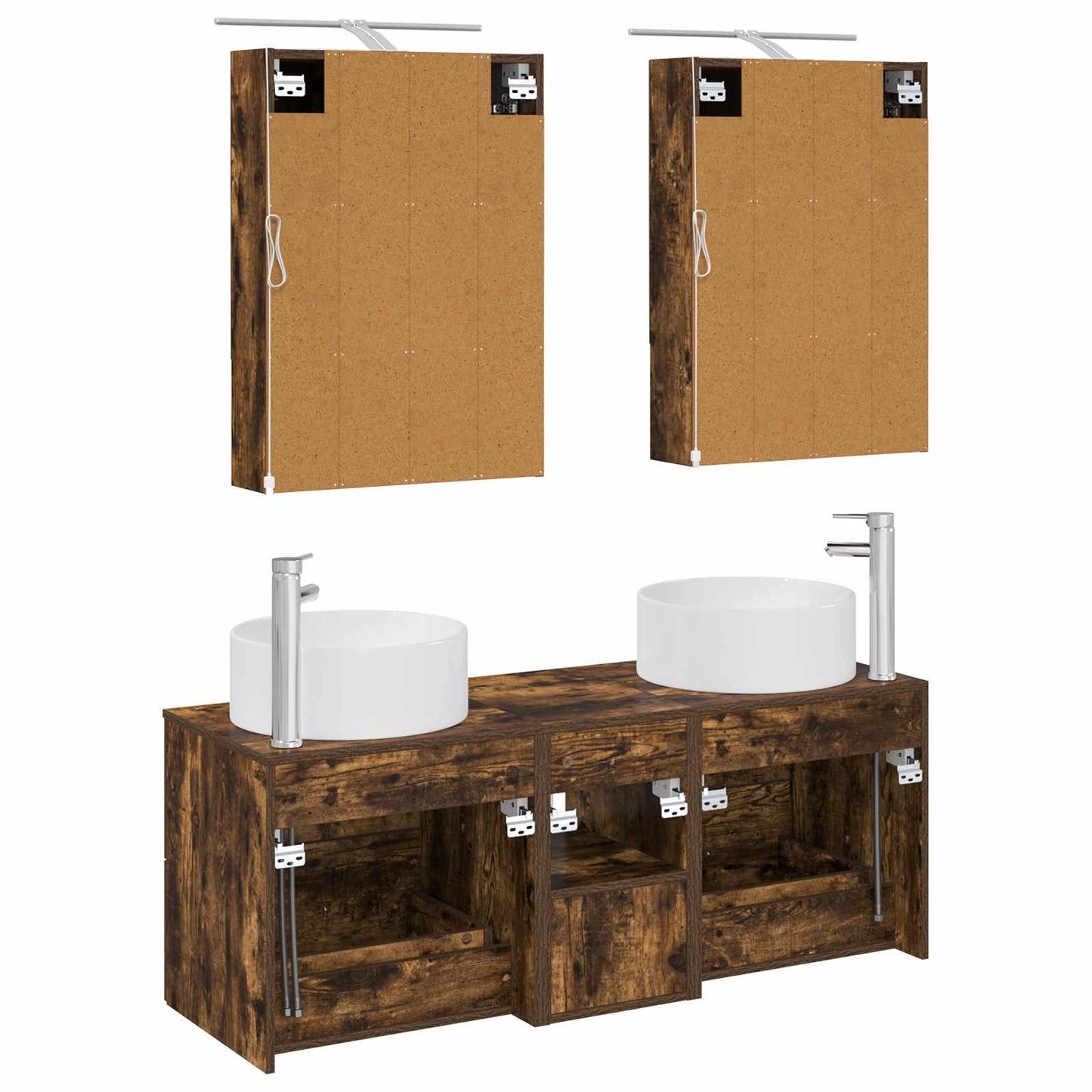 Bathroom Furniture Set 5 pcs Smoked Oak