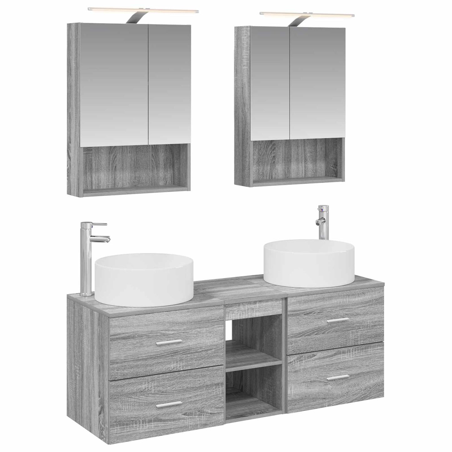 Bathroom Furniture Set 5 pcs Grey Sonoma