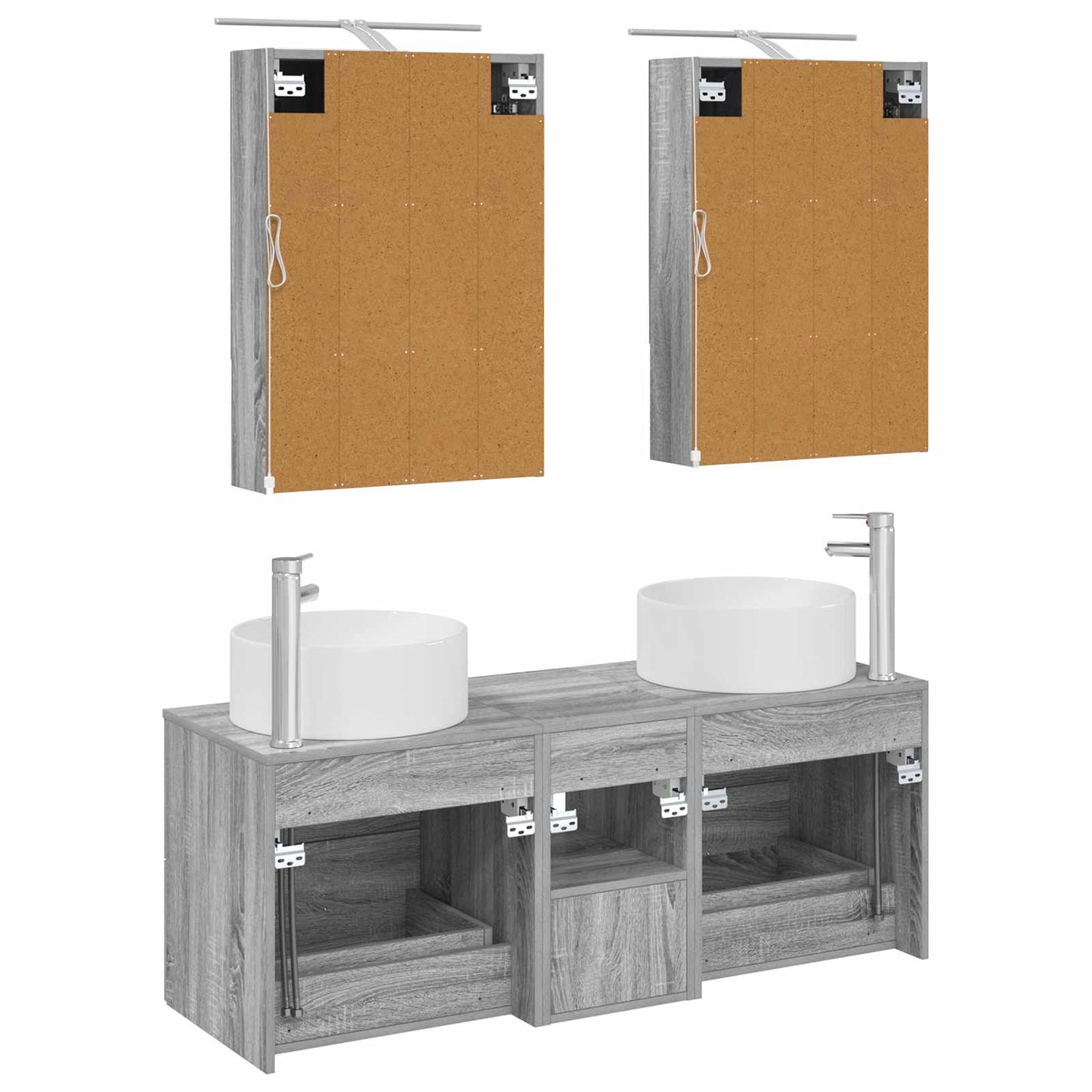 Bathroom Furniture Set 5 pcs Grey Sonoma