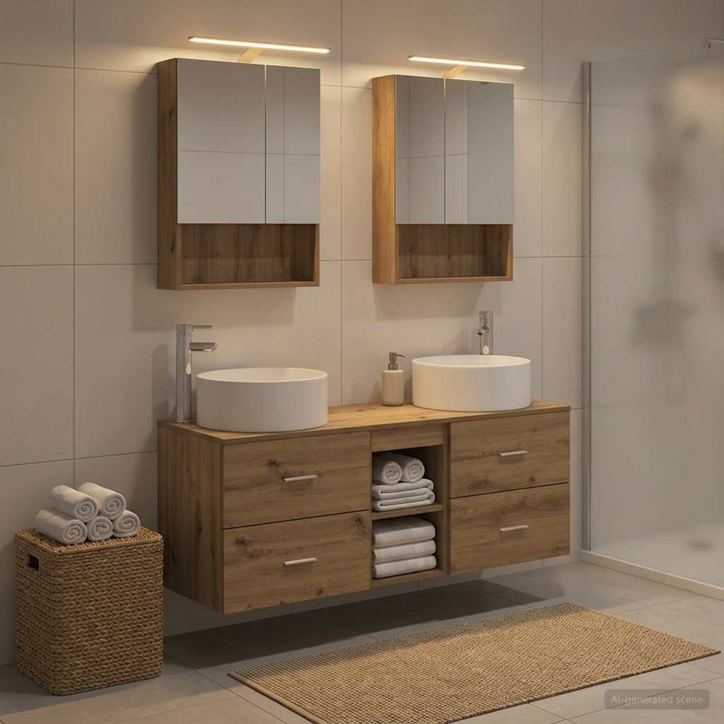 Bathroom Furniture Set 5 pcs Artisan Oak