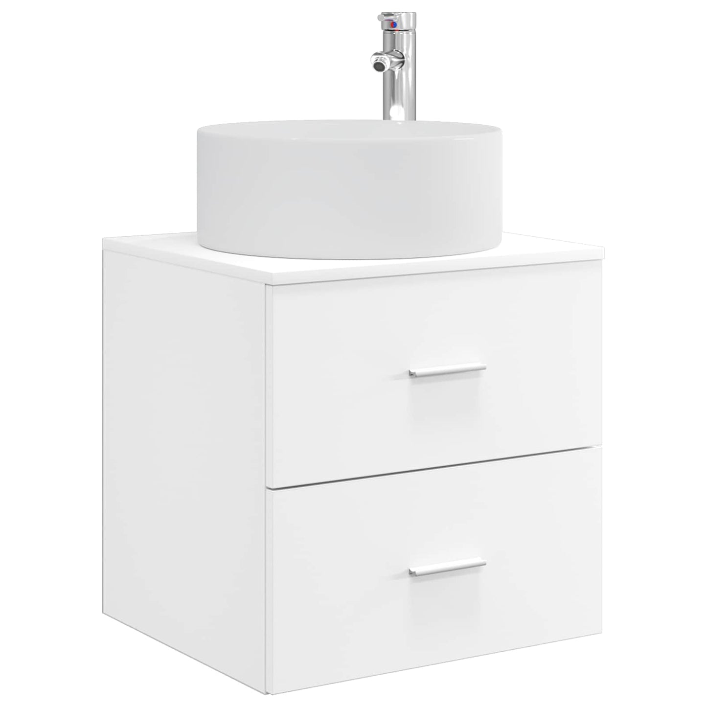 Bathroom Furniture Set 5 pcs White Engineered Wood and Glass