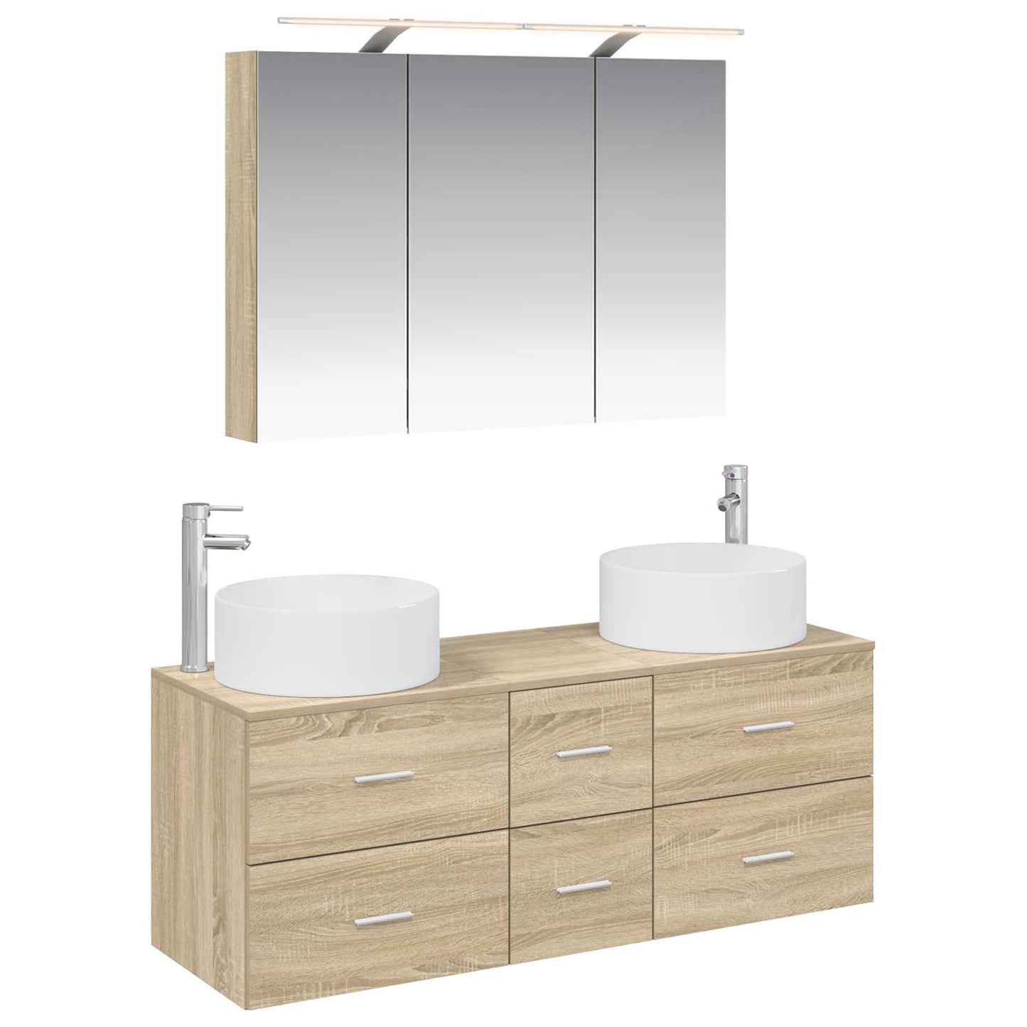Bathroom Furniture Set 4 pcs Sonoma Oak