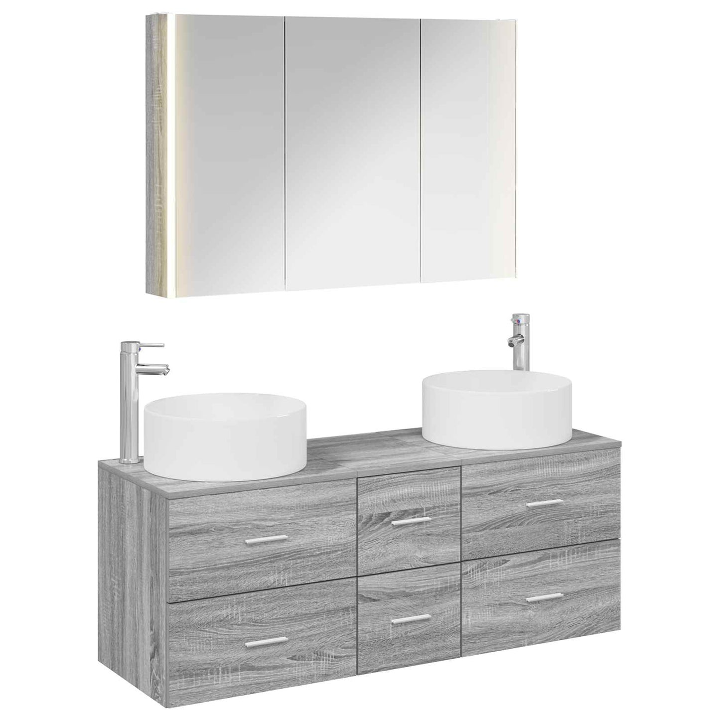 Bathroom Furniture Set 4 pcs Grey Sonoma