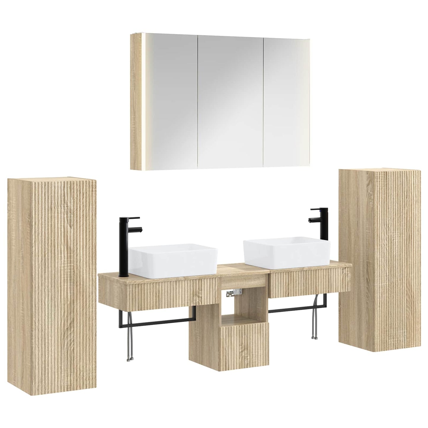 Bathroom Furniture Set 6 pcs Sonoma Oak