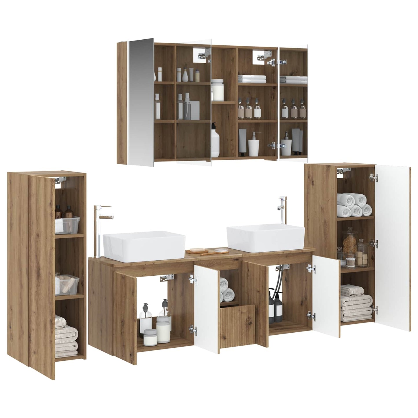Bathroom Furniture Set 6 pcs Artisan Oak