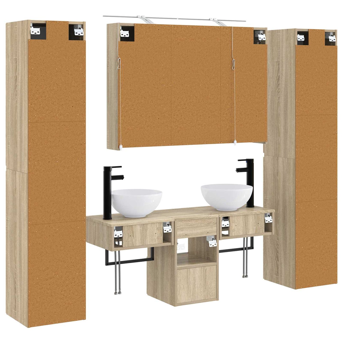 Bathroom Furniture Set 6 pcs Sonoma Oak