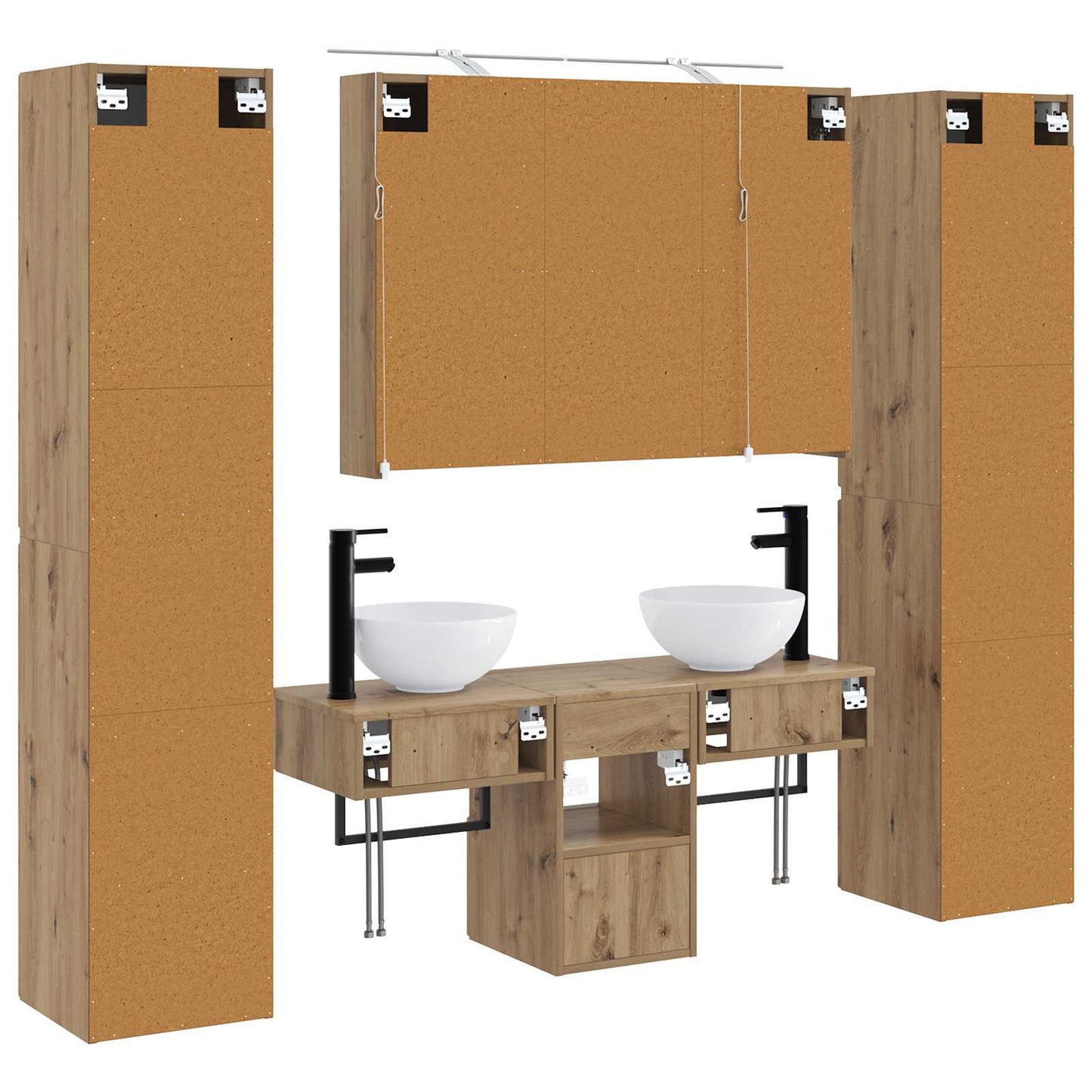 Bathroom Furniture Set 6 pcs Artisan Oak