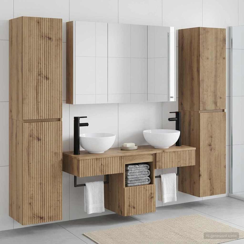 Bathroom Furniture Set 6 pcs Artisan Oak