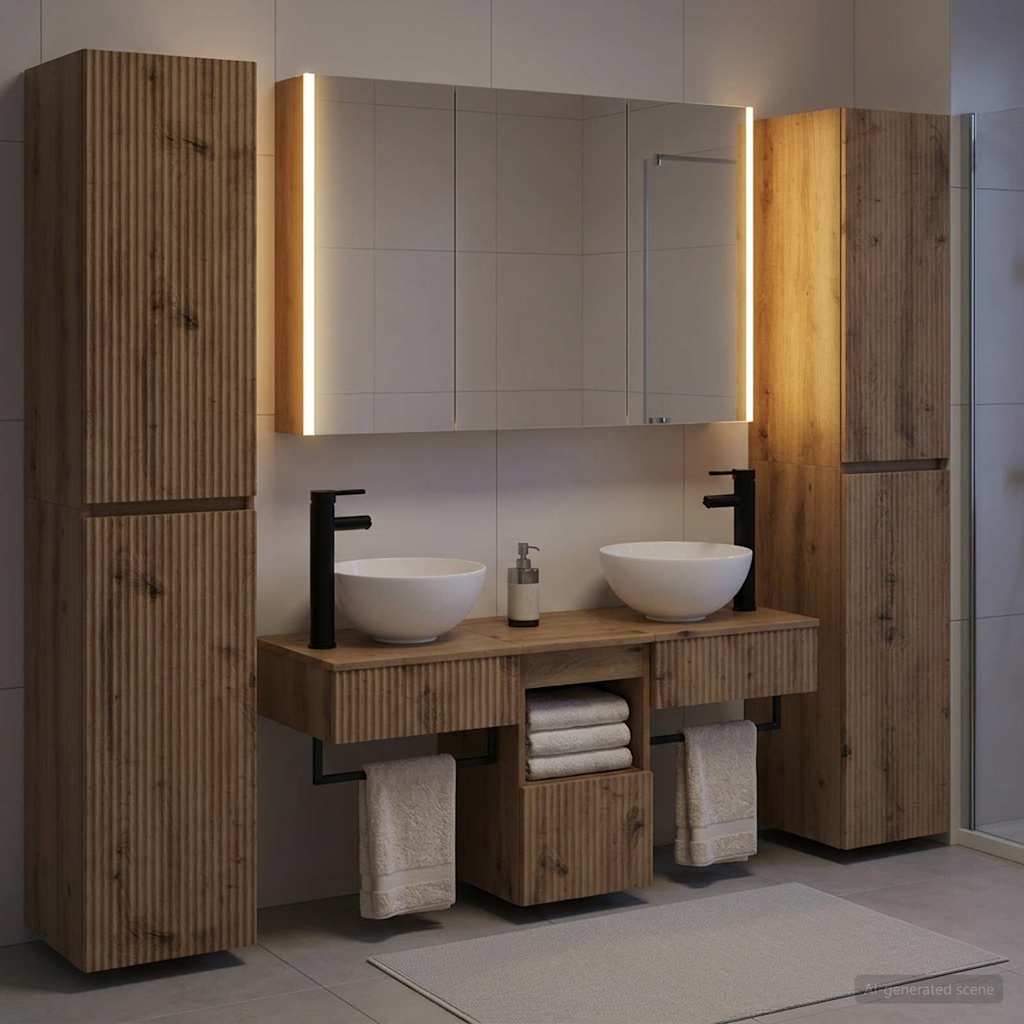 Bathroom Furniture Set 6 pcs Artisan Oak