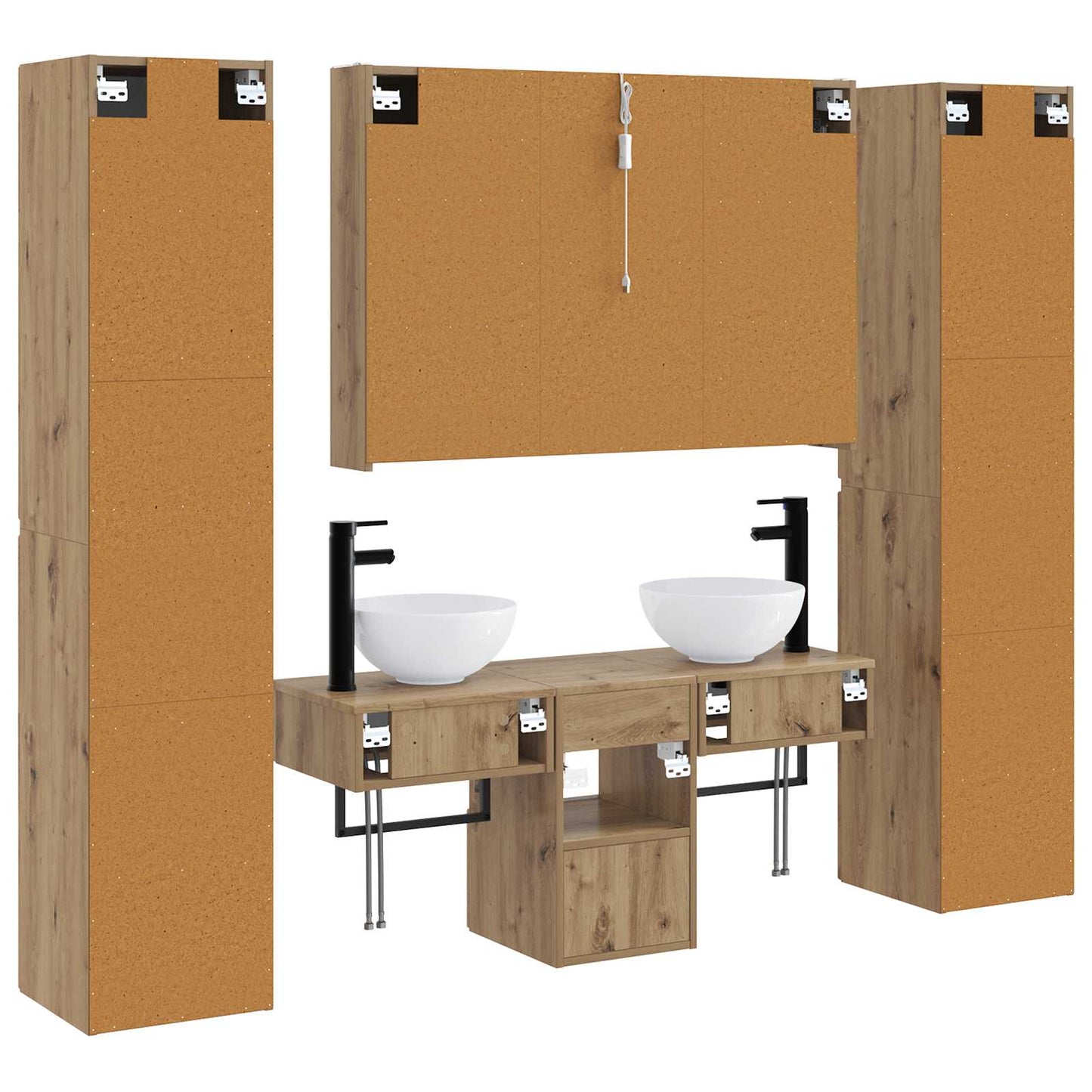 Bathroom Furniture Set 6 pcs Artisan Oak