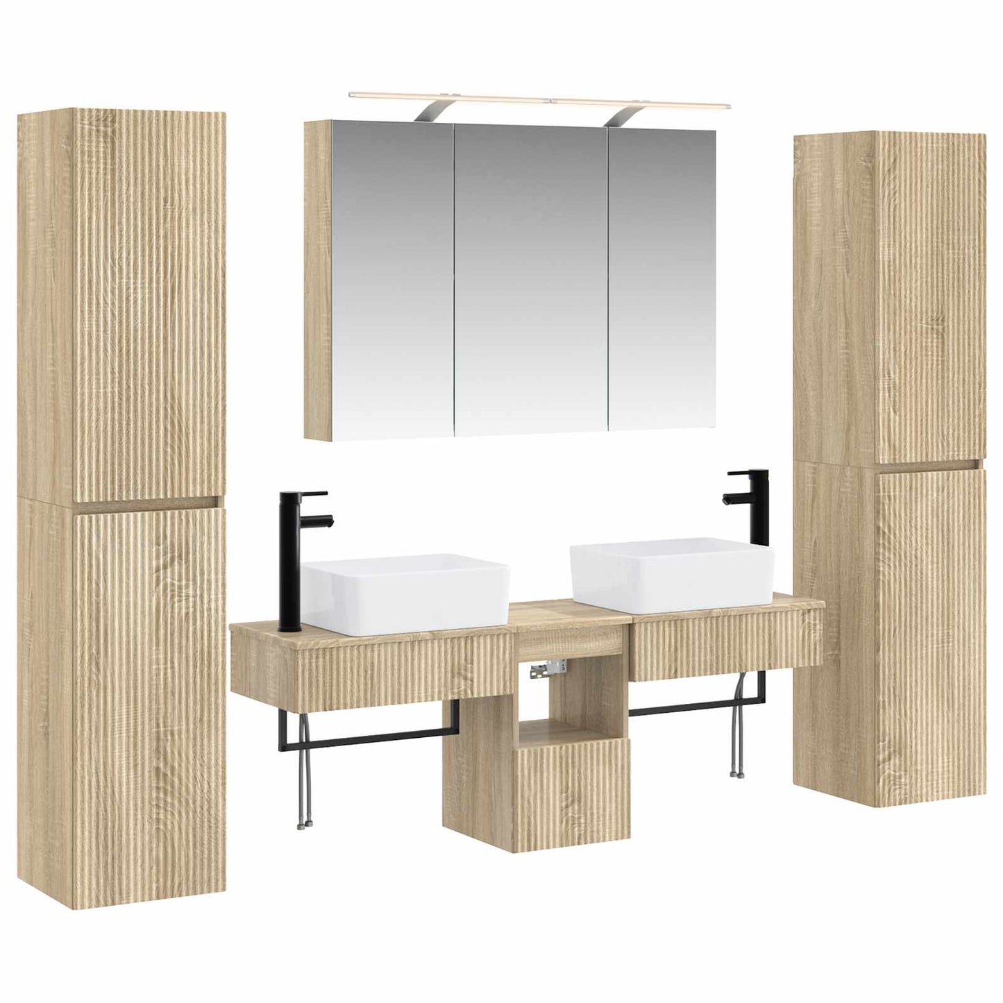 Bathroom Furniture Set 6 pcs Sonoma Oak