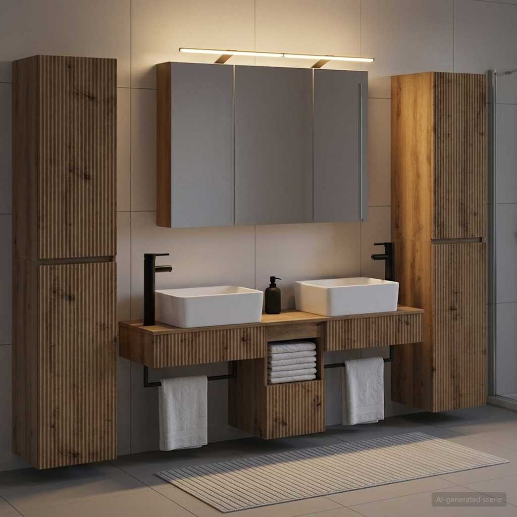 Bathroom Furniture Set 6 pcs Artisan Oak