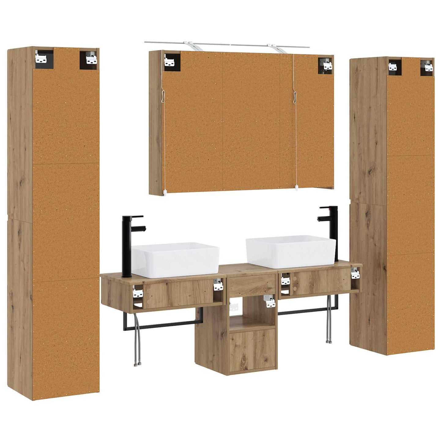 Bathroom Furniture Set 6 pcs Artisan Oak
