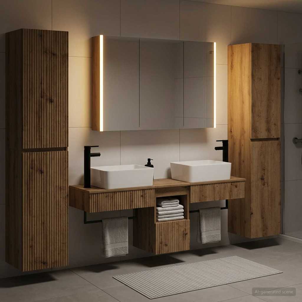 Bathroom Furniture Set 6 pcs Artisan Oak