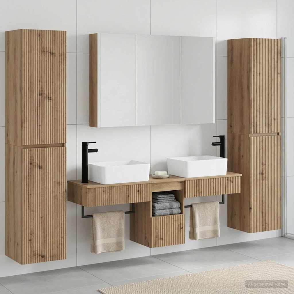 Bathroom Furniture Set 6 pcs Artisan Oak