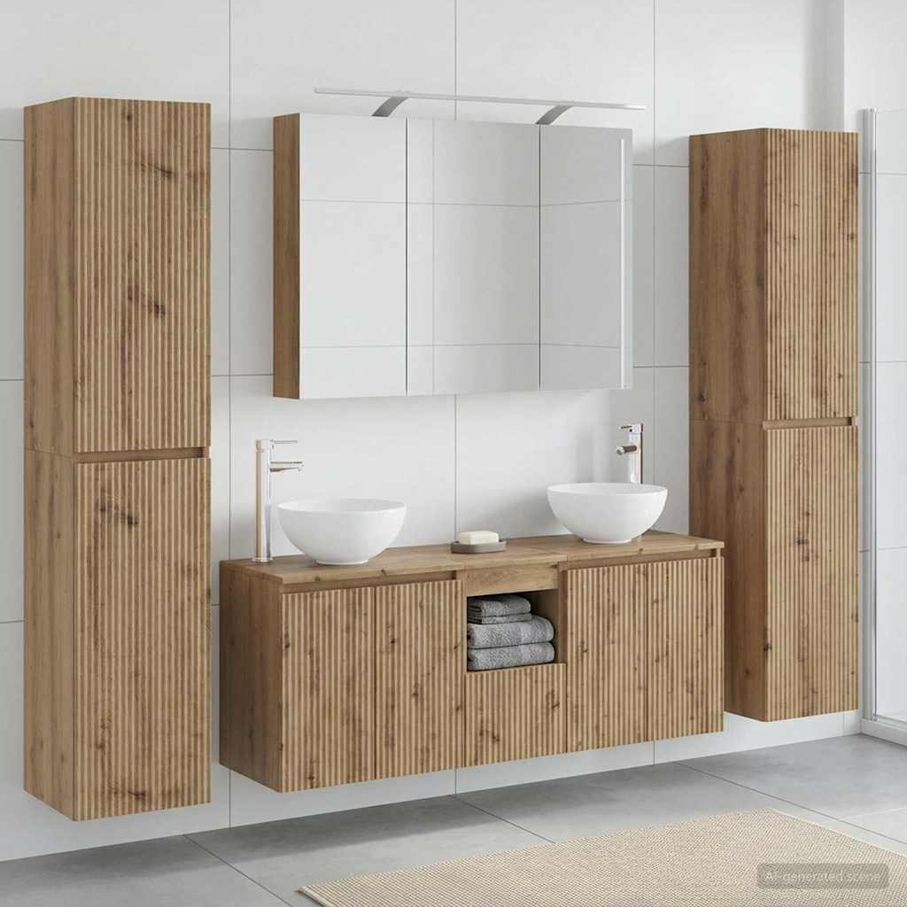 Bathroom Furniture Set 6 pcs Artisan Oak