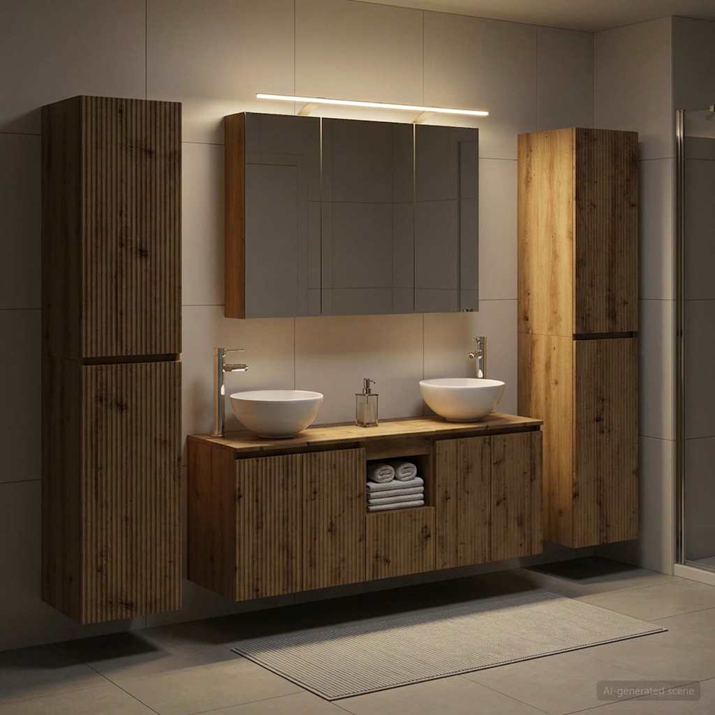 Bathroom Furniture Set 6 pcs Artisan Oak