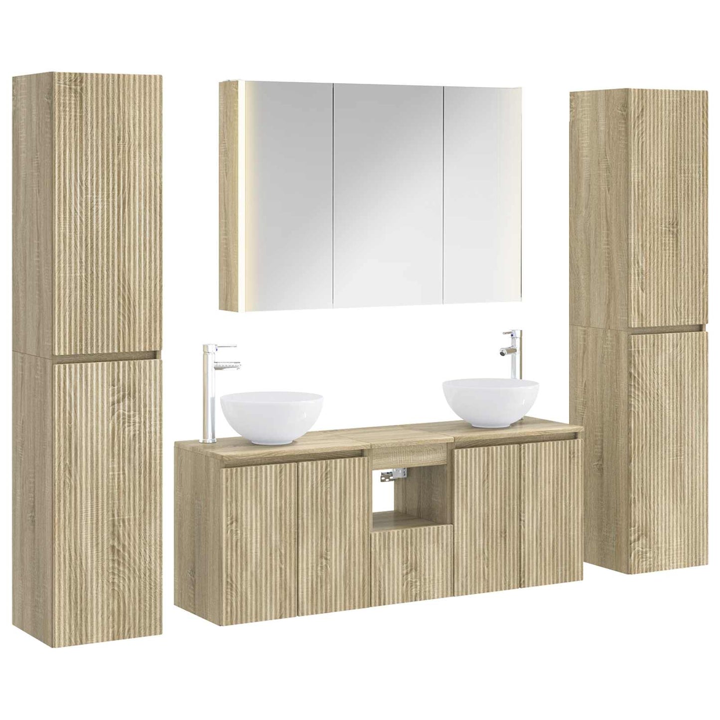 Bathroom Furniture Set 6 pcs Sonoma Oak