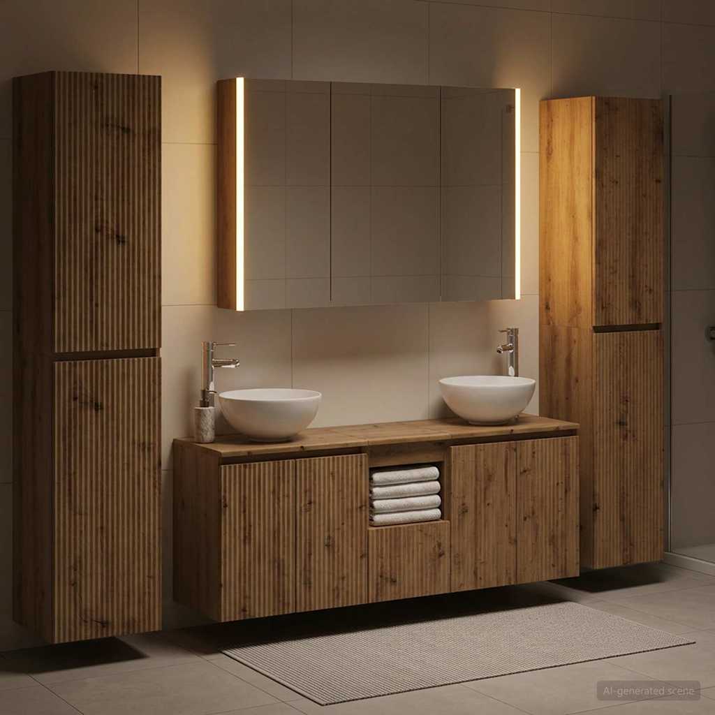 Bathroom Furniture Set 6 pcs Artisan Oak