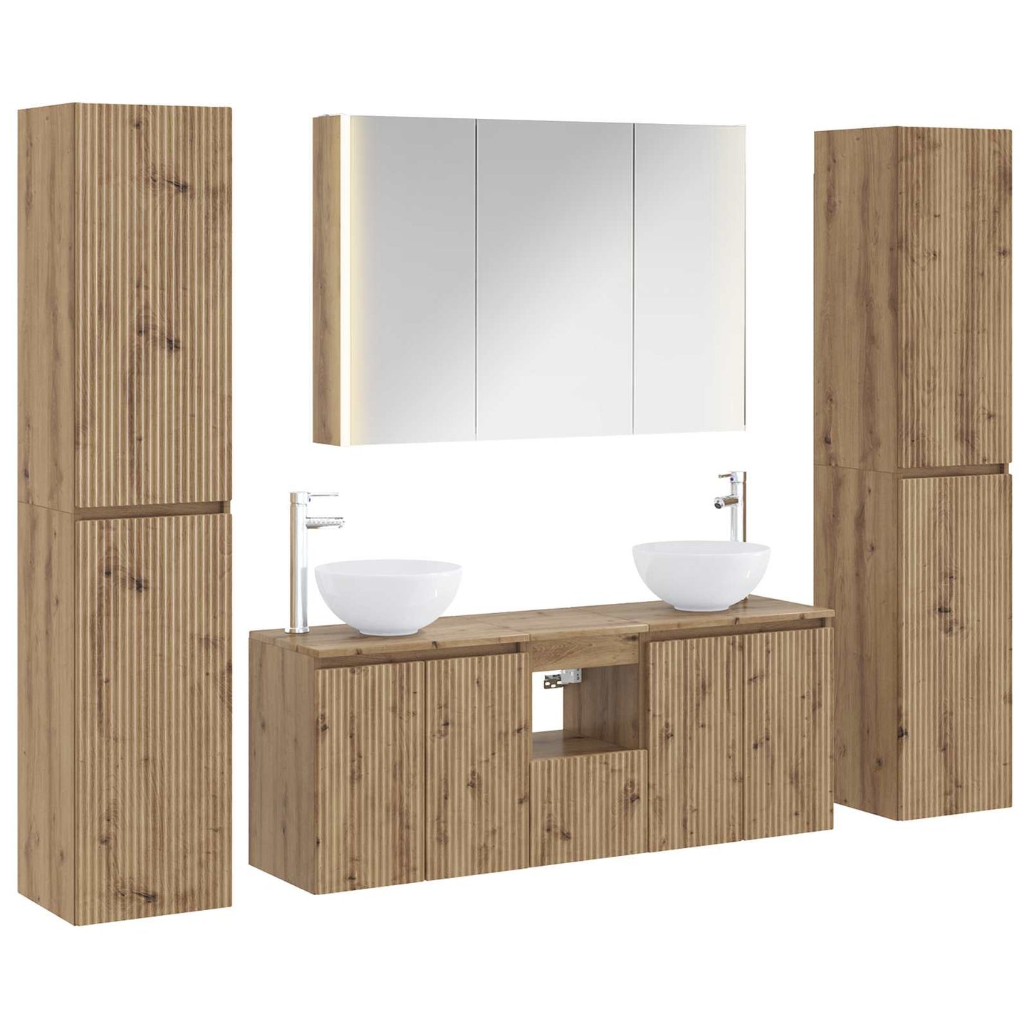 Bathroom Furniture Set 6 pcs Artisan Oak