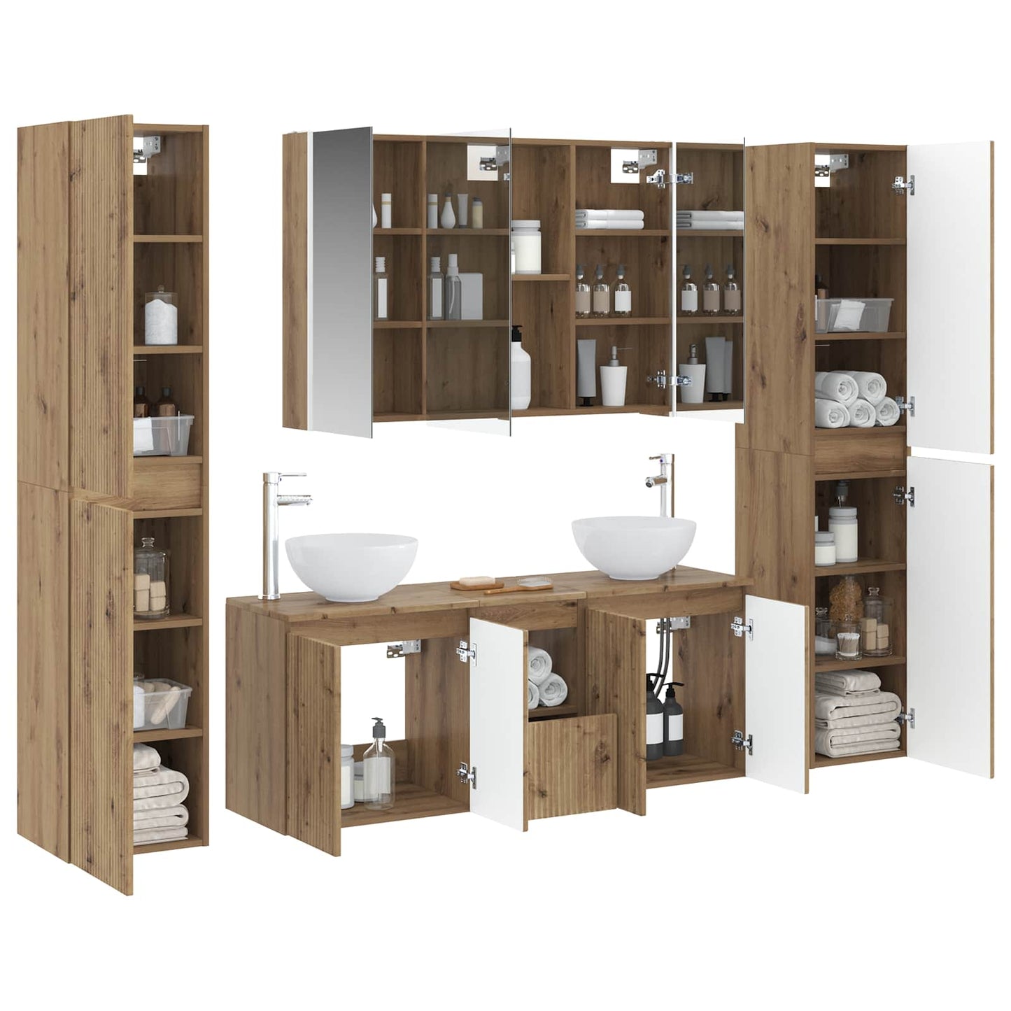 Bathroom Furniture Set 6 pcs Artisan Oak