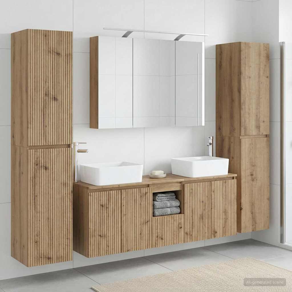 Bathroom Furniture Set 6 pcs Artisan Oak