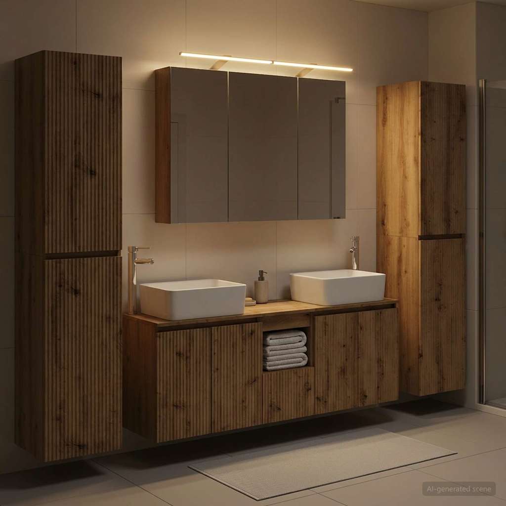 Bathroom Furniture Set 6 pcs Artisan Oak