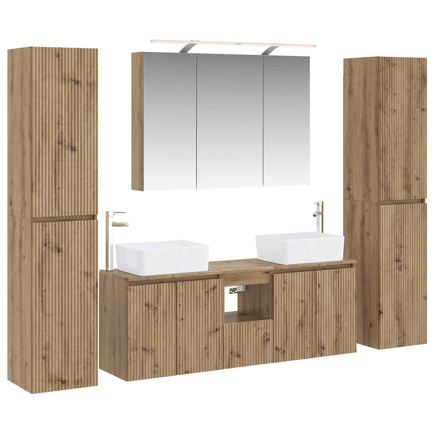 Bathroom Furniture Set 6 pcs Artisan Oak