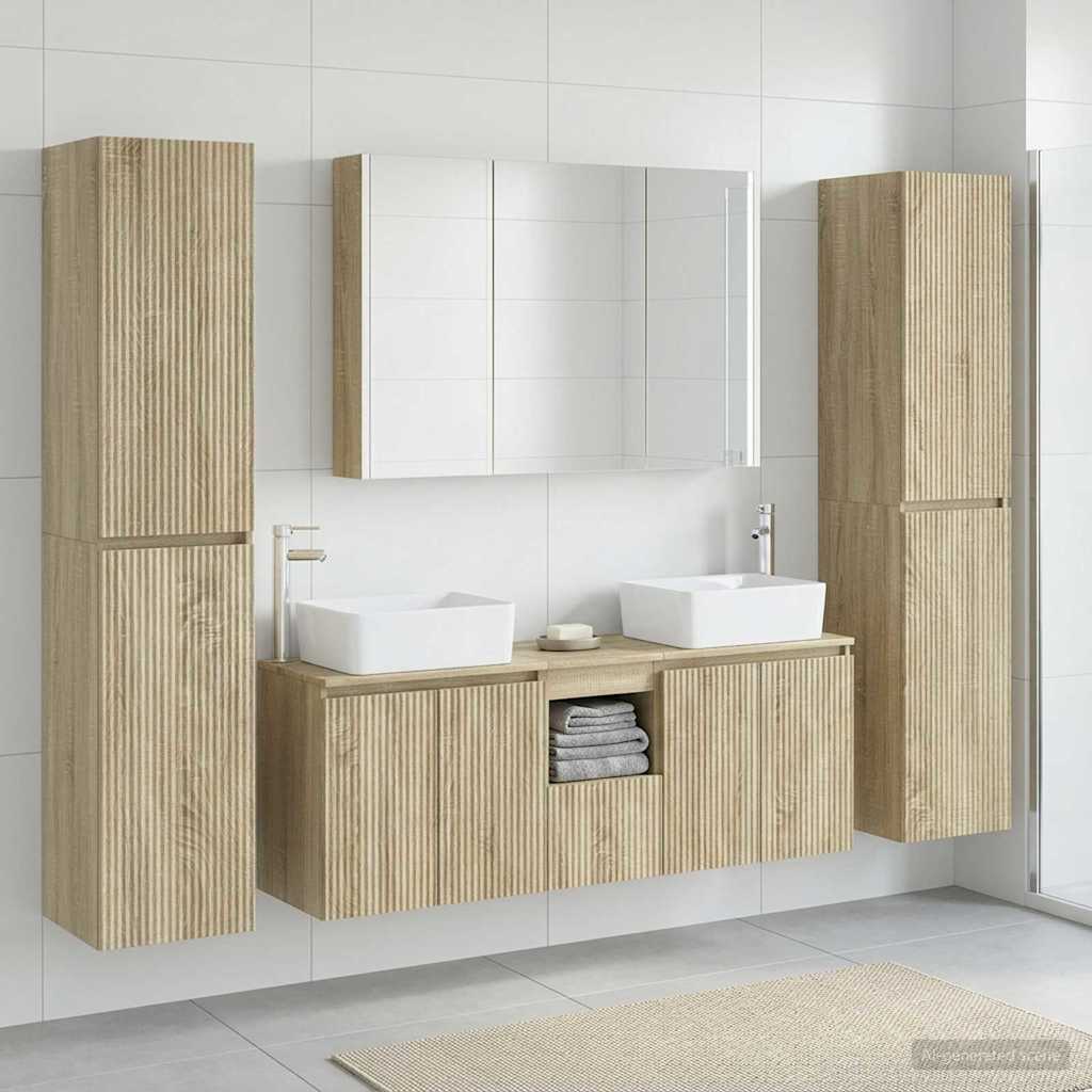 Bathroom Furniture Set 6 pcs Sonoma Oak