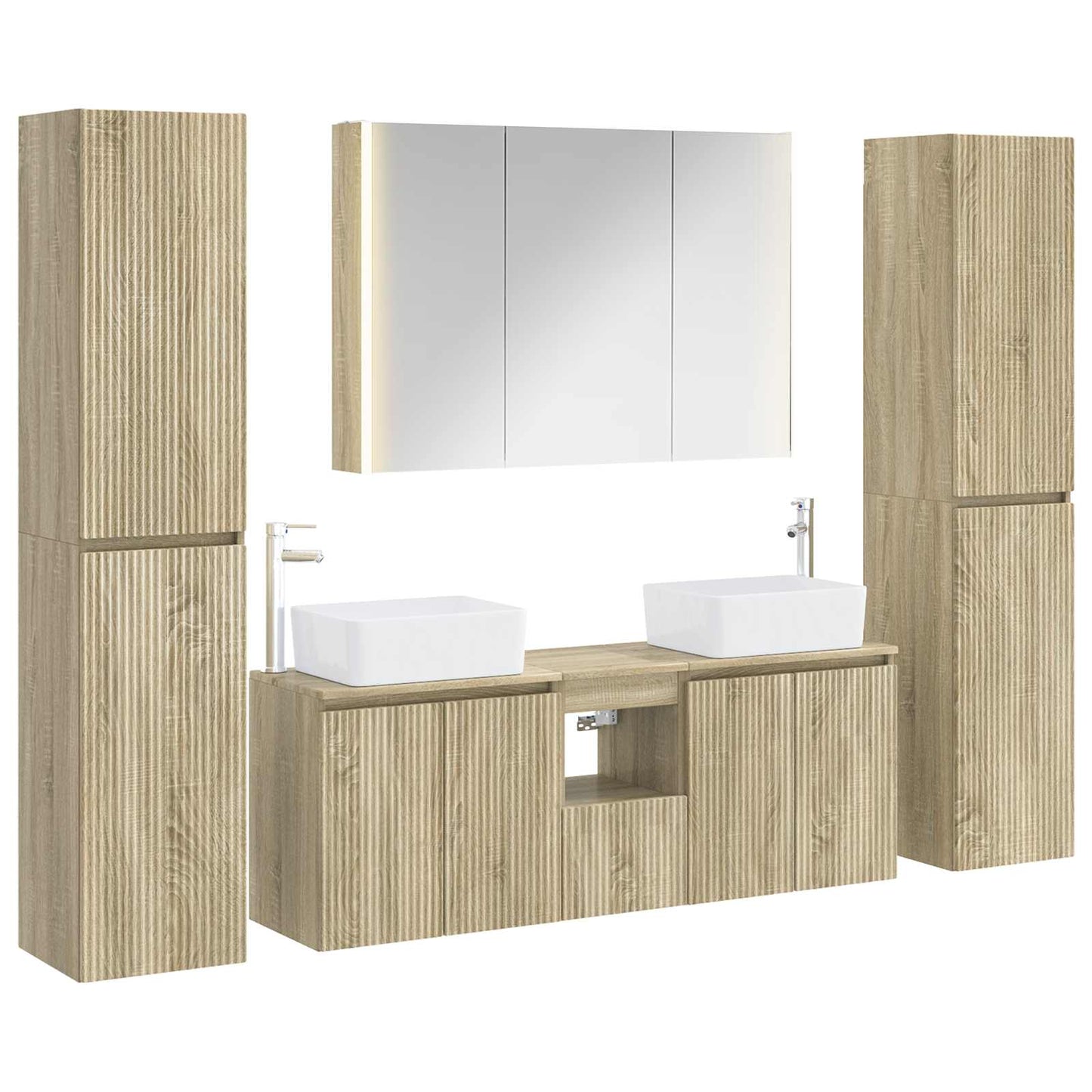 Bathroom Furniture Set 6 pcs Sonoma Oak