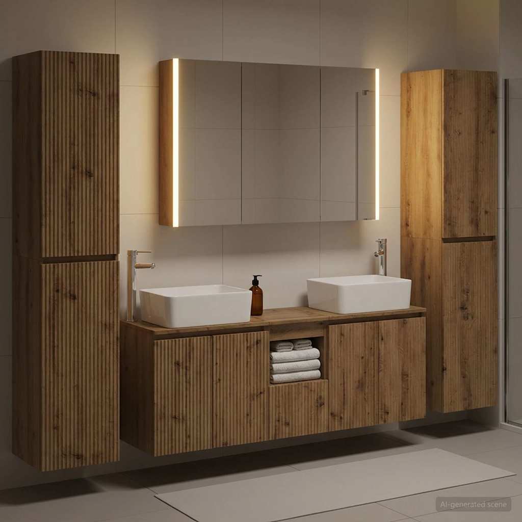 Bathroom Furniture Set 6 pcs Artisan Oak