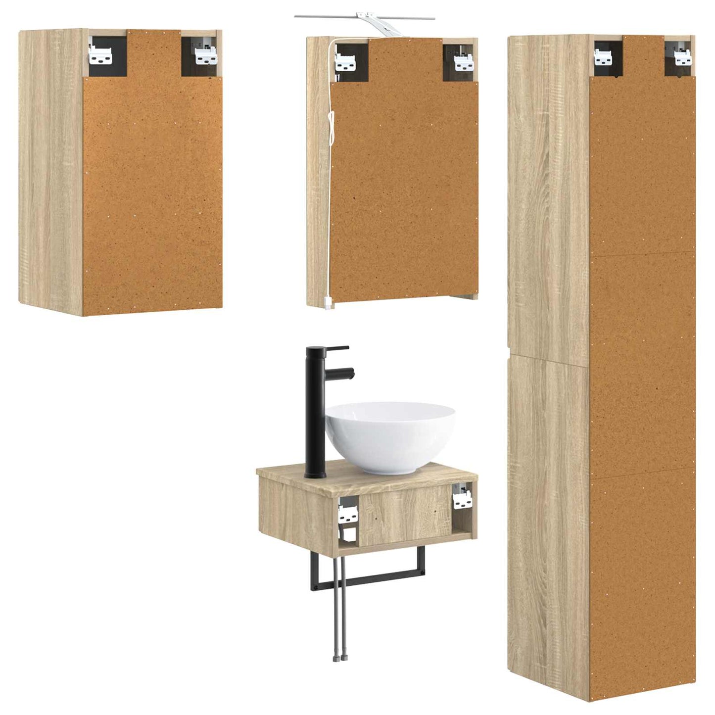 Bathroom Furniture Set 5 pcs Sonoma Oak