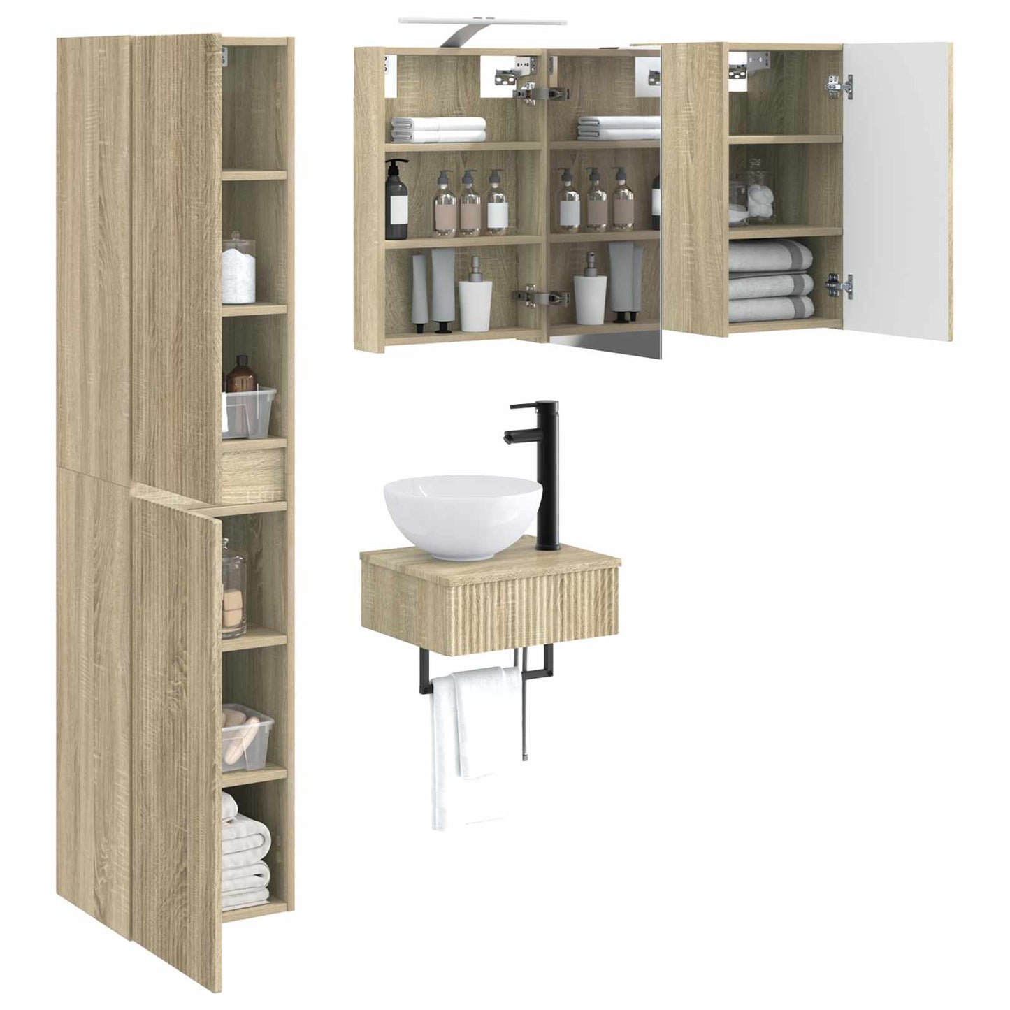 Bathroom Furniture Set 5 pcs Sonoma Oak